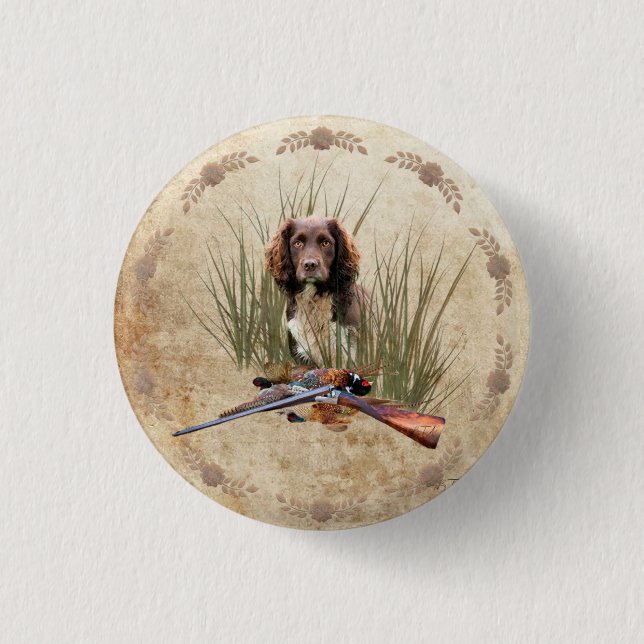 Sprocker Spaniel Tapestry Poster Triptych Acrylic  3 Cm Round Badge (Front)
