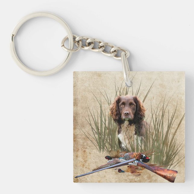 Sprocker Spaniel Tapestry Poster Triptych Acrylic  Key Ring (Front)