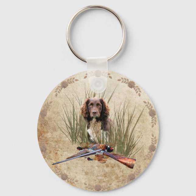 Sprocker Spaniel Tapestry Poster Triptych Acrylic  Key Ring (Front)