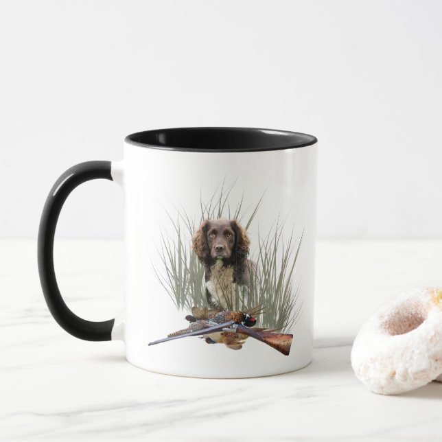 Sprocker Spaniel Tapestry Poster Triptych Acrylic  Mug (With Donut)