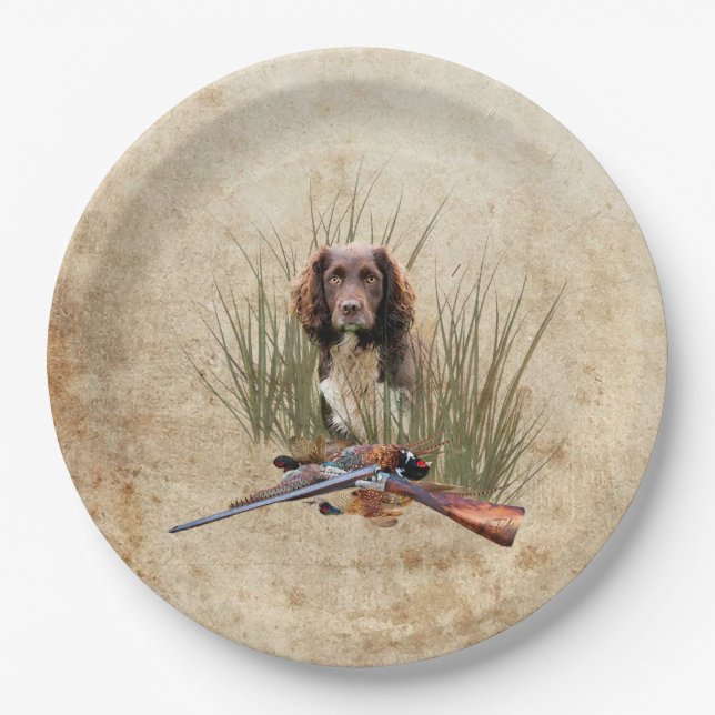 Sprocker Spaniel Teapot Gift Box Ceramic Tile Glas Paper Plate (Front)