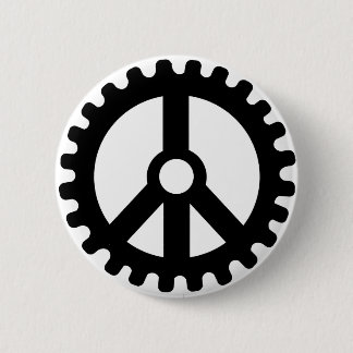 Sprocket of Peace-Button 6 Cm Round Badge