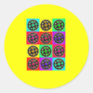 Sprockets POPART--Cyclist Biking Gifts Classic Round Sticker