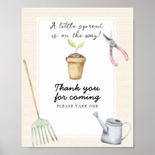 Sprout baby shower - Thank you for coming Poster