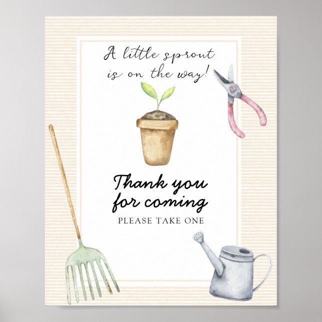 Sprout baby shower - Thank you for coming Poster (Front)