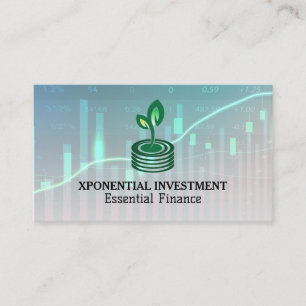 Sprout Coins Financial Logo   Stock Market Graph Business Card
