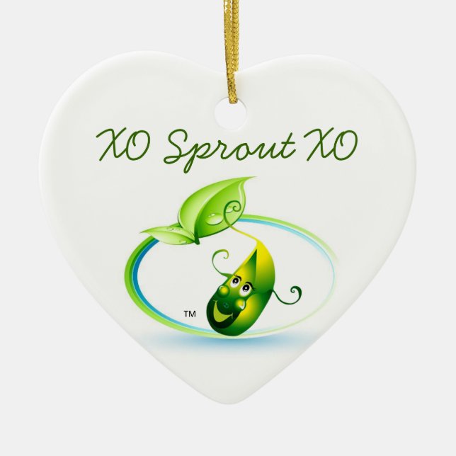 Sprout Heart By Pâtisseries Poétique de Muse Ceramic Tree Decoration (Front)