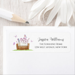 Sprout Meadow Lavender Baby Shower Return Address