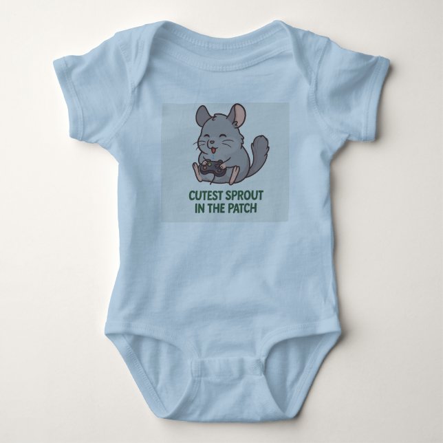 Sprouting Cuddles – Cosy Chinchilla Baby bodysuit (Front)
