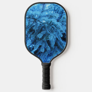 Spruce branches covered with snow & frost crystals pickleball paddle