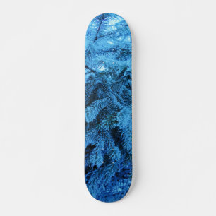 Spruce branches covered with snow & frost crystals skateboard