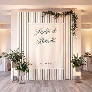 Spruce Classic Pinstripe Wedding Backdrop Tapestry