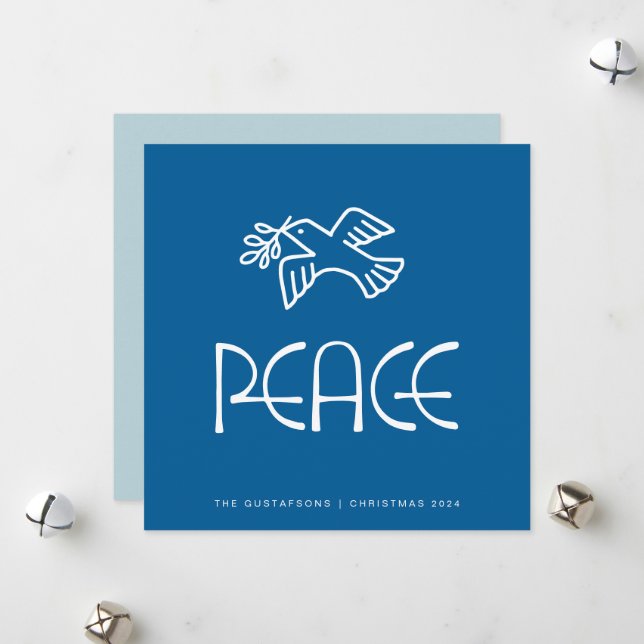 Spruce Dove of Peace Holiday Card (Front/Back In Situ)