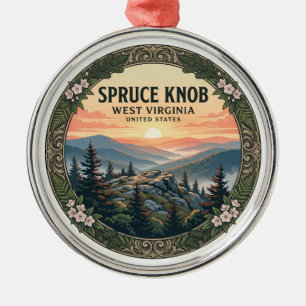 Spruce Knob Riverton West Virginia Keepsake Metal Tree Decoration