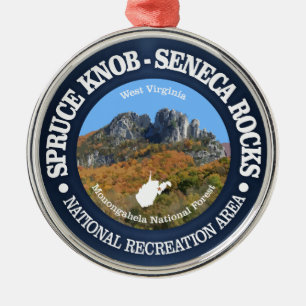 Spruce Knob - Seneca Rocks NRA Metal Tree Decoration