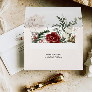Spruce & Lace   Winter Floral Wedding Envelope