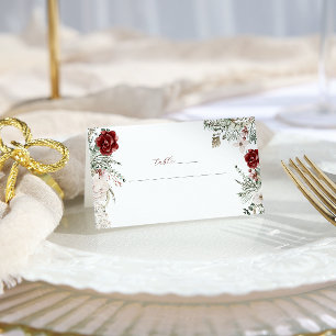 Spruce & Lace Winter Floral Wedding Place Card