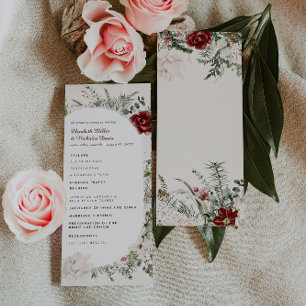 Spruce & Lace   Winter Floral Wedding Program Programme