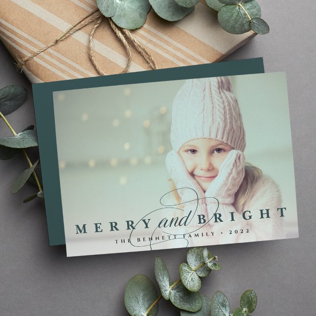 Spruce | Merry & Bright Photo Holiday Card (Creator Uploaded)