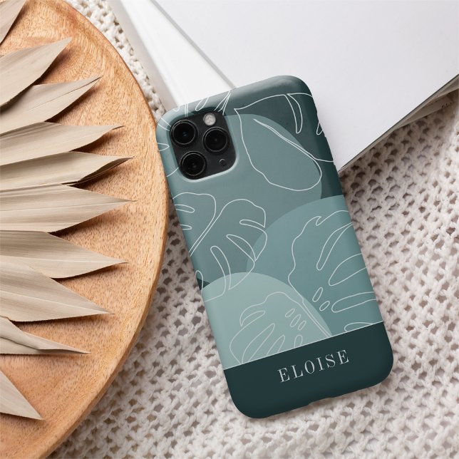Spruce & Mint Boho Tropical Monstera Leaf Case-Mate iPhone Case (Creator Uploaded)