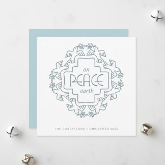 Spruce Peace Dove Wreath Holiday Card