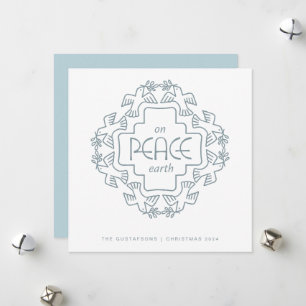 Spruce Peace Wreath Holiday Card