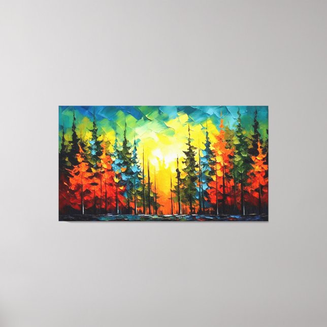 Spruce phon colourful splash painting canvas print (Front)