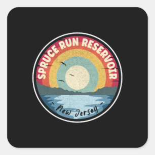 Spruce Run Reservoir New Jersey Colourful Square Sticker