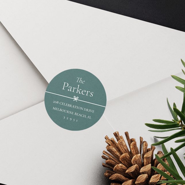 Spruce | Simple Minimal Bow Return Address Sticker (Creator Uploaded)