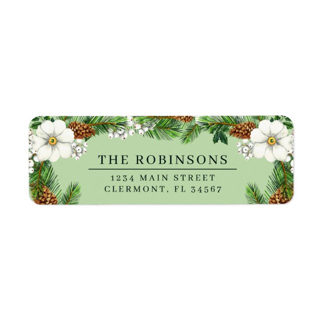 Spruce Sprigs and Winter Berries Label (Front)