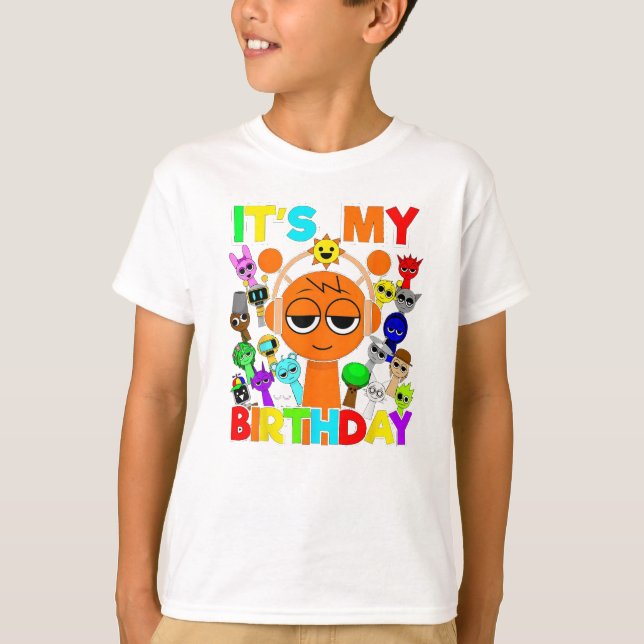 Sprunki Birthday! - Oren Simon Funbot Pinki T-Shirt (Front)