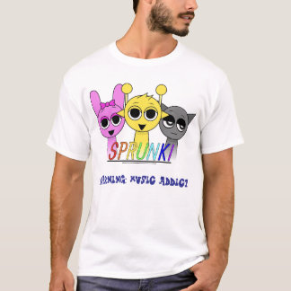 Sprunki Warning: Music Addict Bold Fun Graphic Des T-Shirt