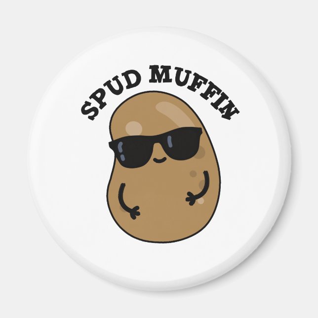 Spud Muffin Cute Potato Pun Magnet (Front)