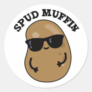Spud Muffin Funny Potato Pun  Classic Round Sticker