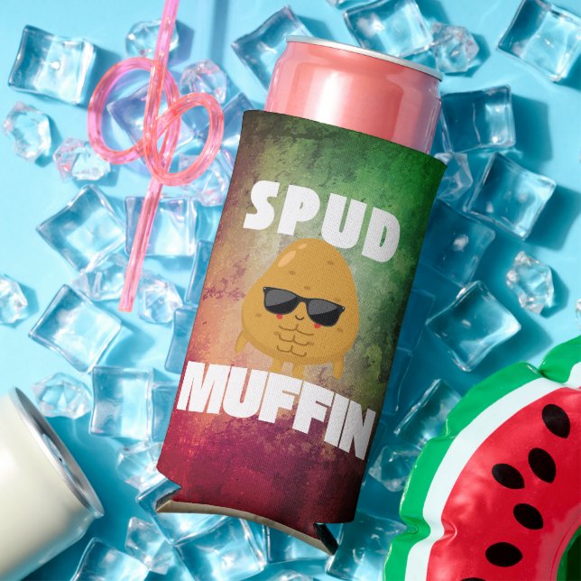 Spud Muffin Funny Potato Pun  Seltzer Can Cooler (In Situ Summer)