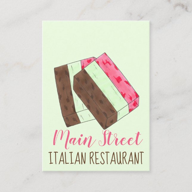 Spumoni Gelato Ice Cream Italian Restaurant Food Business Card (Front)