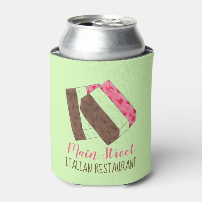 Spumoni Gelato Ice Cream Italian Restaurant Food Can Cooler (Can Front)