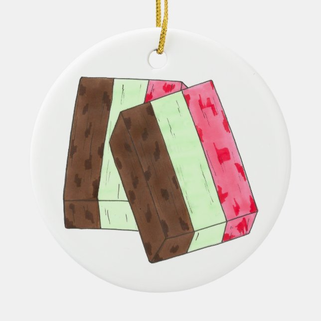 Spumoni Italian Gelato Ice Cream Dessert Spumone Ceramic Tree Decoration (Front)