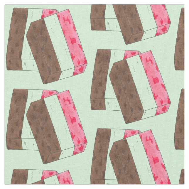 Spumoni Italian Gelato Ice Cream Dessert Spumone Fabric (Close Up)
