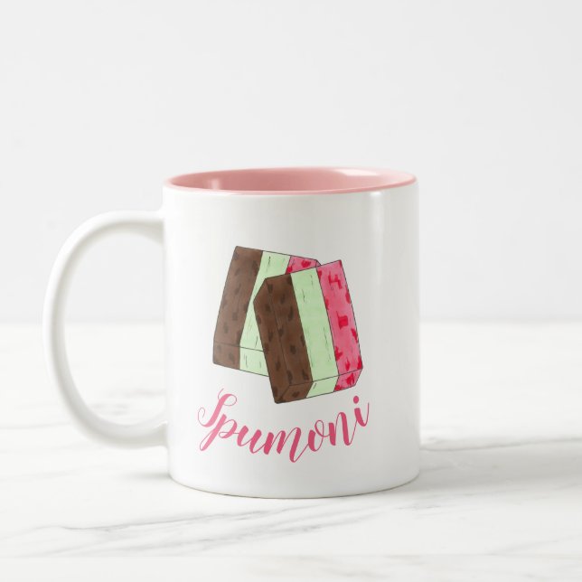 Spumoni Italian Gelato Ice Cream Dessert Spumone Two-Tone Coffee Mug (Left)