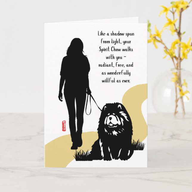 SPUN FROM LIGHT Chow memorial Card (Yellow Flower)