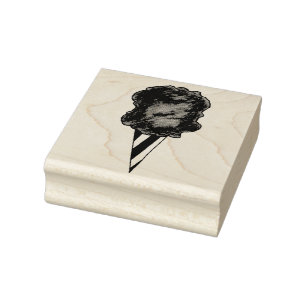 Spun Sugar Cotton Candy Floss Cone Carnival Fair Rubber Stamp