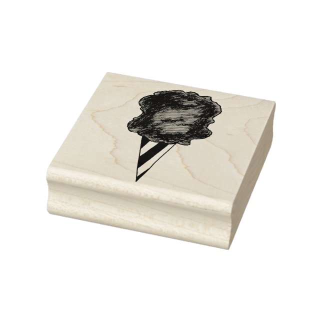 Spun Sugar Cotton Candy Floss Cone Carnival Fair Rubber Stamp (Stamp)