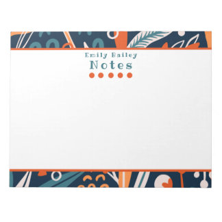 Spunky Blue & Orange Personalised Notepad