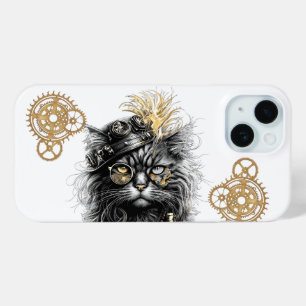 Spunky Paws The Funky Steampunk Cat iPhone 15 Case