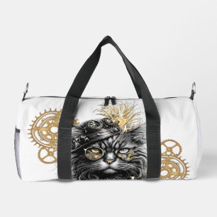 Spunky Paws The Funky Steampunk Cat  Duffle Bag