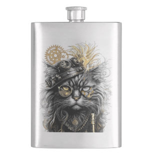 Spunky Paws The Funky Steampunk Cat Hip Flask
