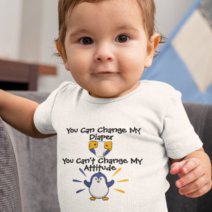 Spunky Penguin with Attitude Baby Bodysuit