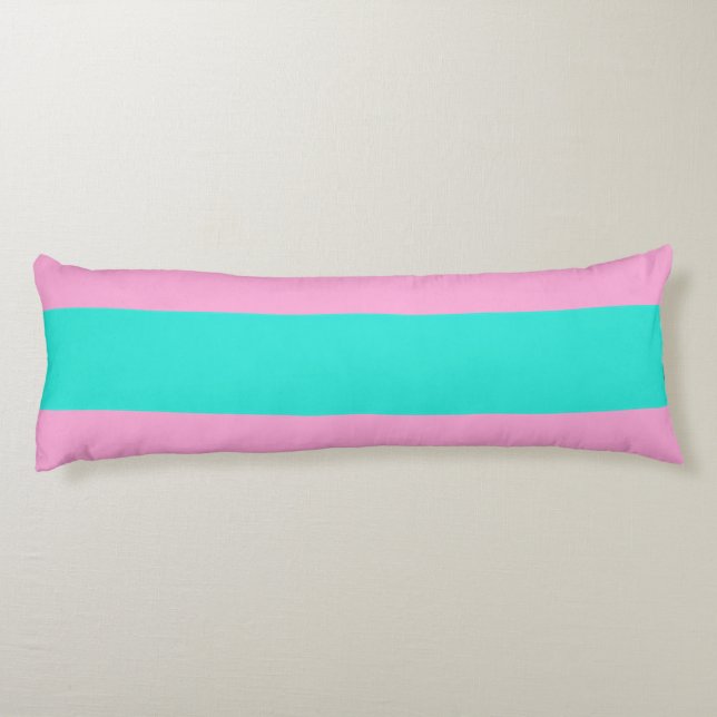 Spunky Pink and Aqua Stripes Body Cushion (Back)