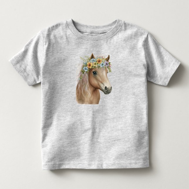 Spunky Pony Flower Crown Child's Tee (Front)